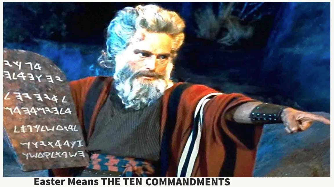 Charlton Heston with really big hair as Moses in The Ten Commandments