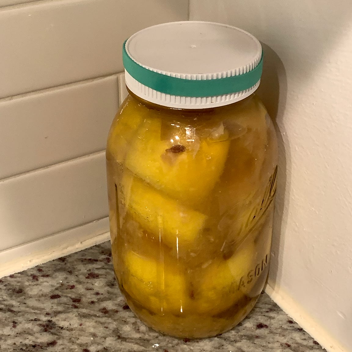 Mason jar of lemons