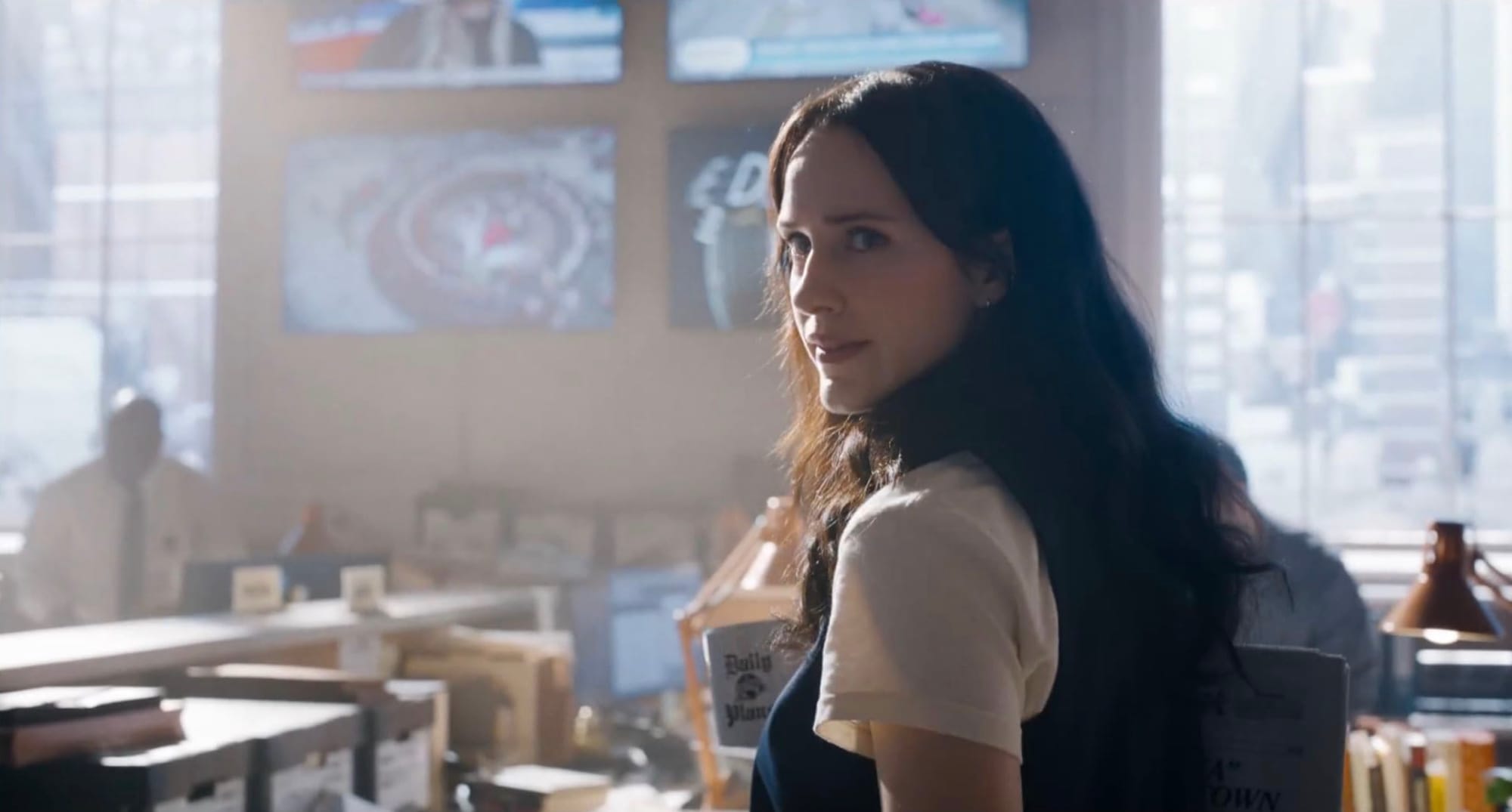 Lois Lane in the office of the Daily Planet
