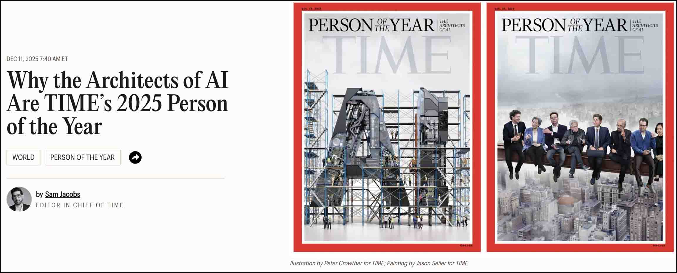 The TIME magazine cover with the Billionaires looking like the famous photo of construction workers on the steel beam