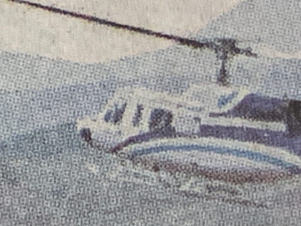 Detail of photo on front page of NYT; "The helicopter carrying President Ebrahim Raisi of Iran"