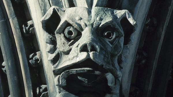 A dog-head-looking gargoyle